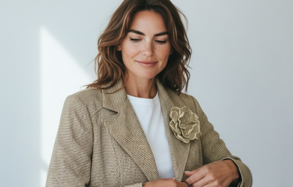 Żakiet zielonkawy w pepitkę